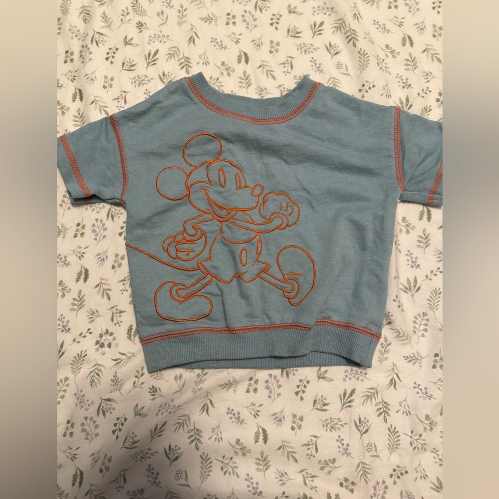 Disney Teal Kids sweater with Orange Mickey Outline